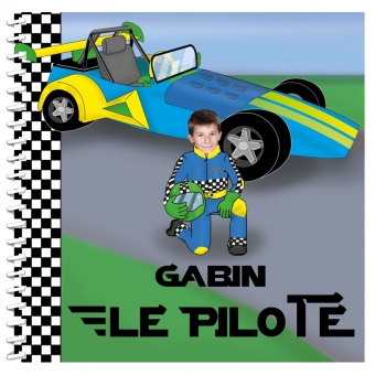 Livre personnalisé enfant avec photo : pilote de course